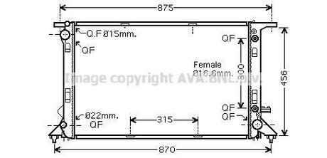 Радиатор системы охлаждения AVA COOLING AiA2291