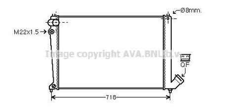 Радиатор системы охлаждения PEUGEOT: 406 (8B) 1.6i1.8i 8V1.8i 16V 95-04, 406 BREAK (8E8F) 1.8i 8V1.8i 16V 96-04 (МКППAC+) AVA COOLING CNA2105