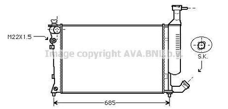 Радиатор системы охлаждения CITROEN: BERLINGO (MF) 1.4i1.8i1.8i 4WD 1098-  PEUGEOT: PARTNER (5F) 1.4i1.6i 16V1.6BioFlex1.8i 1098- (МКПП) AVA COOLING CNA2168