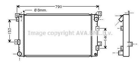 Радиатор системы охлаждения CHRYSLER: VOYAGER II (GS) 2.5 TD 95 - 01 AVA COOLING CR2033