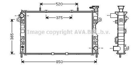 Радиатор QUALITY COOLING 4677523AA CHRYSLER VOYAGER IV 00- AVA COOLING CR2117