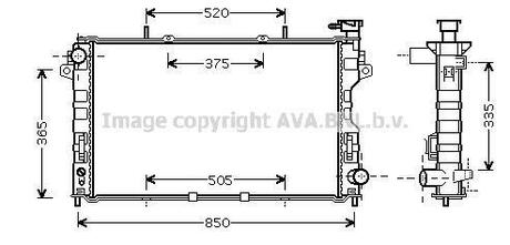 Радиатор системы охлаждения CHRYSLER: VOYAGER IV (RGRS) 2.4i 16V mtr. EDZ 00-08 AVA COOLING CRA2081