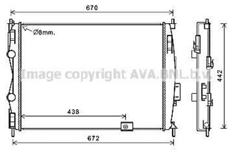 Радиатор системы охлаждения AVA COOLING DN2414