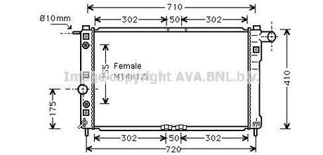 Радиатор системы охлаждения DAEWOO: NUBIRA (KLAJ) 1.6 16V2.0 16V 97 -, NUBIRA Wagon (KLAJ) 1.6 16V2.0 16V 97 -, NUBIRA седан (KLAJ) 1.6 16V2.0 16V 97 - AVA COOLING DW2010