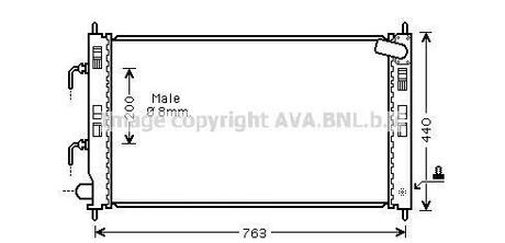 Радиатор системы охлаждения MITSUBISHI: LANCER SPORTBACK (CXA) 1.5 08-, LANCER СЕДАН (CYZA) 1.51.6 07- AVA COOLING MT2240