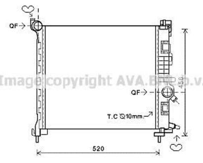 Радиатор системы охлаждения OPEL: MERIVA 1.41.4 ECOFLEX 10- VAUXHALL: MERIVA MK II 1.4 16V TURBO 10- AVA COOLING OL2562