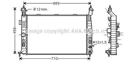 Радиатор системы охлаждения OPEL: MERIVA A 1.6i 16V mtr. Z16XEP 06-10  VAUXHALL: MERIVA Mk I (A) 1.6i 16V Twinport mtr. Z16XEP 03-10 AVA COOLING OLA2431