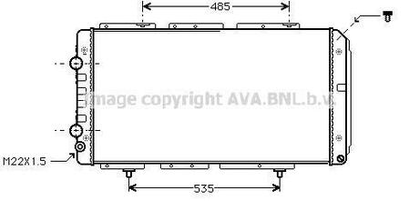 Радиатор системы охлаждения CITROEN: JUMPER c бортовой платформойходовая часть (230) 1.9 TD2.02.5 D2.5 D 4X42.5 TD2.5 TDi2.5 TDi HDi - 02, JUMPER c бортовой платформ AVA COOLING PE2150