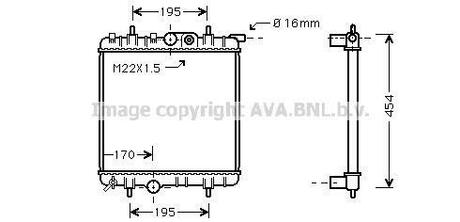 Радиатор системы охлаждения PEUGEOT 206 1.1 (01>) AVA COOLING PE2243