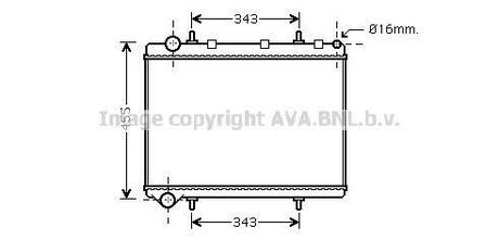 Радиатор системы охлаждения CITROEN: C4 (LC) 1.6 HDi2.0 16V 04 -, C4 Picasso (UD) 1.8 i i 07 -, C4 купе (LA) 1.6 HDi - AVA COOLING PE2259