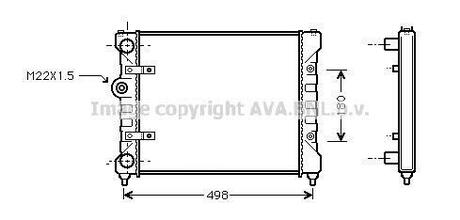 Радиатор QUALITY COOLING 6K0121253 SEAT CORDOBA 1.0 i 96- AVA COOLING ST2022