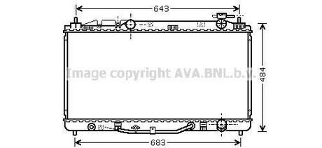 Радиатор системы охлаждения TOYOTA: CAMRY (_V4_) 2.4i 16V mtr. 2AZ-FE 06-11 (АКПП) AVA COOLING TO2464