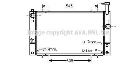 Радиатор системы охлаждения TOYOTA: PRIUS НАКЛОННАЯ ЗАДНЯЯ ЧАСТЬ 1.5 03 - AVA COOLING TO2494