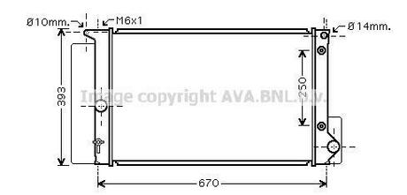 Радиатор системы охлаждения AVA COOLING TOA2474