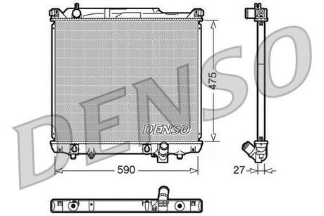 DRM47020_радиатор охлаждения!Suzuki Grand Vitara 2.7i 24V 01-05 АКПП DENSO DRM47020