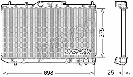 Радиатор системы охлаждения TOYOTA: AVENSIS (_T22__T25_) 2.0D-4D mtr. 1CD-FTV 0700-0603, AVENSIS VERSO (_M2_) 2.0D-4D mtr. 1CD-FTV 0801-0603 DENSO DRM50114