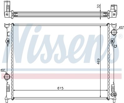 Радиатор системы охлаждения CHRYSLER: 300 C 2.73.0 CRD3.55.76.1 SRT8 04-, 300 C TOURING 2.73.0 CRD3.53.5 AWD5.75.7 AWD6.1 SRT8 04- NISSENS 61014A