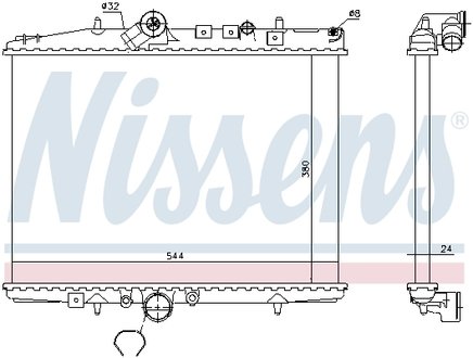Радиатор системы охлаждения CITROEN: XSARA PICASSO (N68) 1.61.6 16V1.8 16V2.0 16V2.0 HDI 99- NISSENS 61294A
