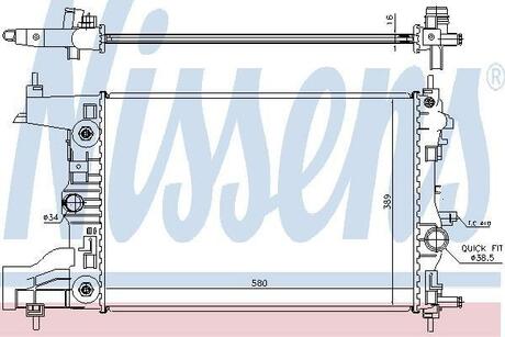 Радиатор системы охлаждения OPEL: ASTRA J 1.6 AUT -AC 1009- NISSENS 630729
