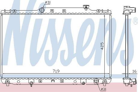 Радиатор системы охлаждения TOYOTA: CAMRY (V1) 2.2 (SXV10) 91-97, CAMRY STATION WAGON (V10) 2.2 (SXV10) 91-97 МКПП NISSENS 64769A