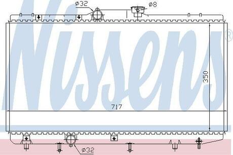 Радиатор системы охлаждения TOYOTA: COROLLA (E10) 1.3 12V (EE100)1.61.6 SI (AE101) 92-97, COROLLA COMPACT (E10) 1.3 12V (EE100)1.6 SI (AE101) 92-97, COROLLA LIFTBACK (E10) NISSENS 648321