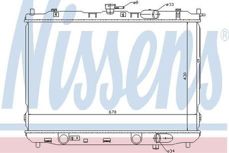 Радиатор системы охлаждения KIA: CARENS II (FJ) 2.0 CRDI 02- МКПП NISSENS 66639