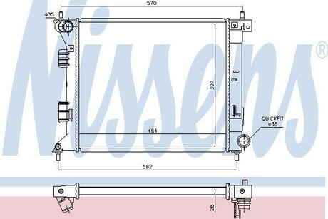 Радиатор системы охлаждения KIA: CEED 1.6 TURBO 12- NISSENS 66775