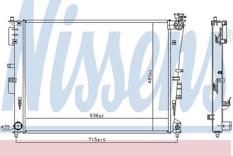 Радиатор системы охлаждения HYUNDAI SONATA 2.4 HYBRID 10- NISSENS 66780