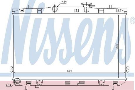 Радиатор системы охлаждения HYUNDAI: ELANTRA (XD) 1.62.02.0 CRDI 00-, ELANTRA СЕДАН (XD) 1.62.02.0 CRDI 00- NISSENS 67024