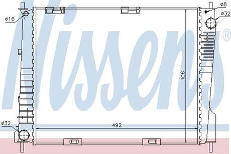 Радиатор системы охлаждения RENAULT: CLIO II (BB012, CB012) 1.5 D1.5 DCI1.5 DCI (BCB3N) 98-, CLIO III (BR01, CR01) 1.2 16V1.2 16V (CBR1J, CBR1Q)1.4 16V1.5 DCI1.5 NISSENS 67283