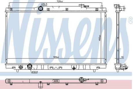 Радиатор системы охлаждения HONDA ACCORD 2.4 i 16V 13- NISSENS 681375