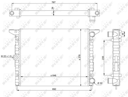 Радиатор системы охлаждения NRF 519523