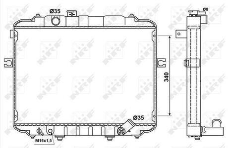 Радиатор системы охлаждения HYUNDAI H100 2.5D 96- NRF 53034