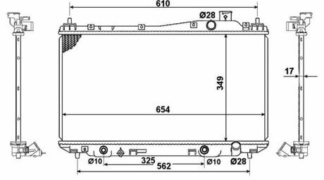 Радиатор 19010PLCJ01 (68115=) 68107 HONDA CIVIC 1.4-1.6i 01- +-AC MT NRF 53570