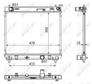 Радиатор системы охлаждения TOYOTA Yaris 1.4D 05- NRF 53667