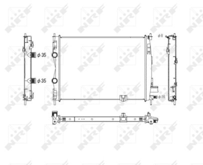 Радиатор 21400JD50A (67360) NISSAN Qashqai 1.5 dCi 07- MT +-AC NRF 53756