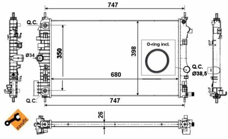 Радиатор системы охлаждения NRF 53777