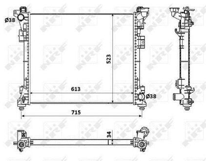 Радиатор 53942 CHRYSLER Grand Voyager 3.6 07- AT NRF 53900