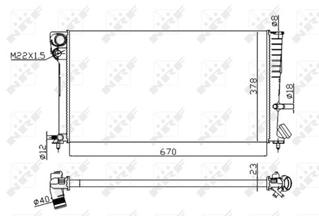 Радиатор 133023 (63509A) PEUGEOT 306Partner D 97- -AC MT NRF 58101A