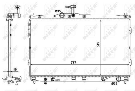 Радиатор системы охлаждения HYUNDAI H1 2.5D 07- NRF 58421