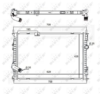 Радиатор 21400BB50A NISSAN QASHQAI 1.6 dCi 11- NRF 58455