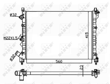 Радиатор (63832) RENAULT Laguna 93- 1.6-2.0 -AC MTAT NRF 58943A