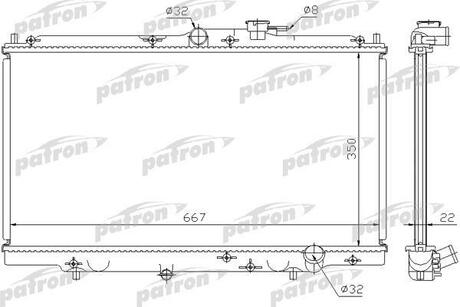 Радиатор системы охлаждения паяный HONDA: ACCORD 1.82.0 16V2.0i 16V2.2i 16V 90-93, ROVER: 600 618iSi620Si620i623Si, 93-99 PATRON PRS3093