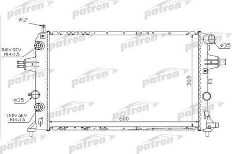 Радиатор системы охлаждения OPEL: ASTRA G 2.0DTI 16V2.2DTI, 98-05, ZAFIRA 2.0DTI 16V 99-05 PATRON PRS3584