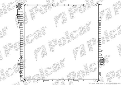 Радиатор охлаждения двигателя BMW X5(E53) - 3,0D4,44,64,8 АКПП (590x597x40) * Polcar 205008-2