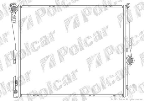 Радиатор, охлаждения двигателя BMW X3 2,5-3,0-2,0D-3,0D Polcar 205508-1