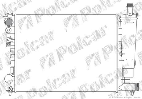 Радиатор охлаждения двигателя Citroen Evasion, Jumpy, Peugeot 806., Fiat. Polcar 238008-1