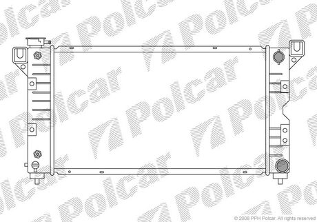 Радиатор охлаждения двигателя, Chrysler Voyager III 95-01 Polcar 240108-2