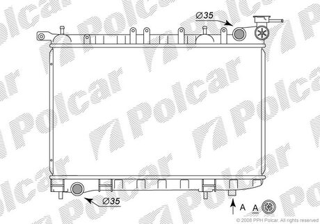 Радиатор двигателя Almera N15 МКПП Polcar 273108-1