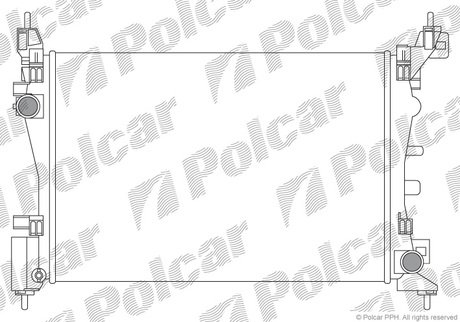 Радиатор охлаждения двигателя Citroen Nemo, Peugeot Bipper, Fiat Qubo. - 1,4 МКПП * Polcar 576008A1